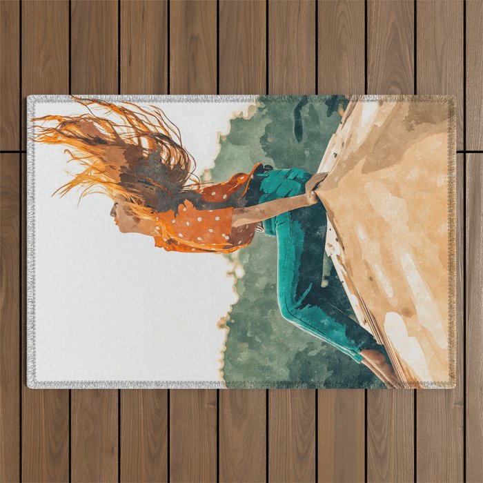 Live Free, Freedowm Woman Empower Painting, Fashion Female Human Rights Outdoor Rug Gallery Image 1