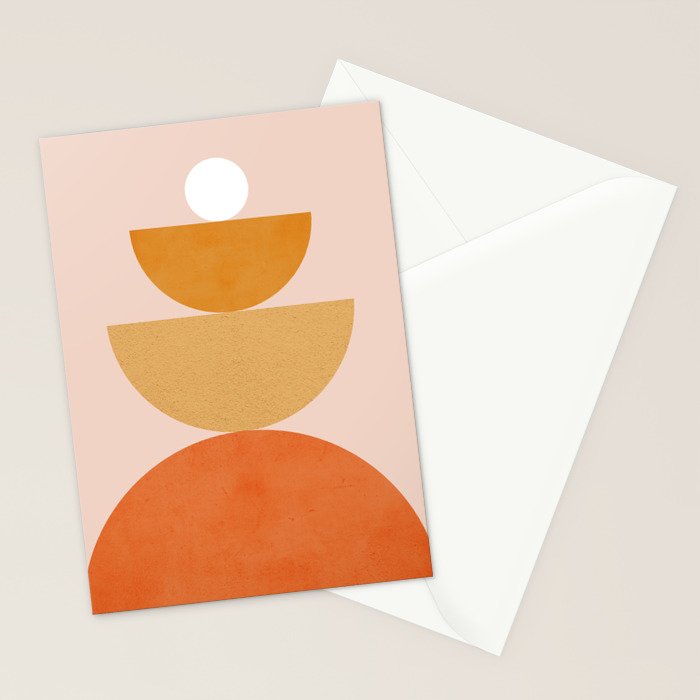 Abstraction Circles Balance Modern Minimalism 007 Stationery Card Gallery Image 2