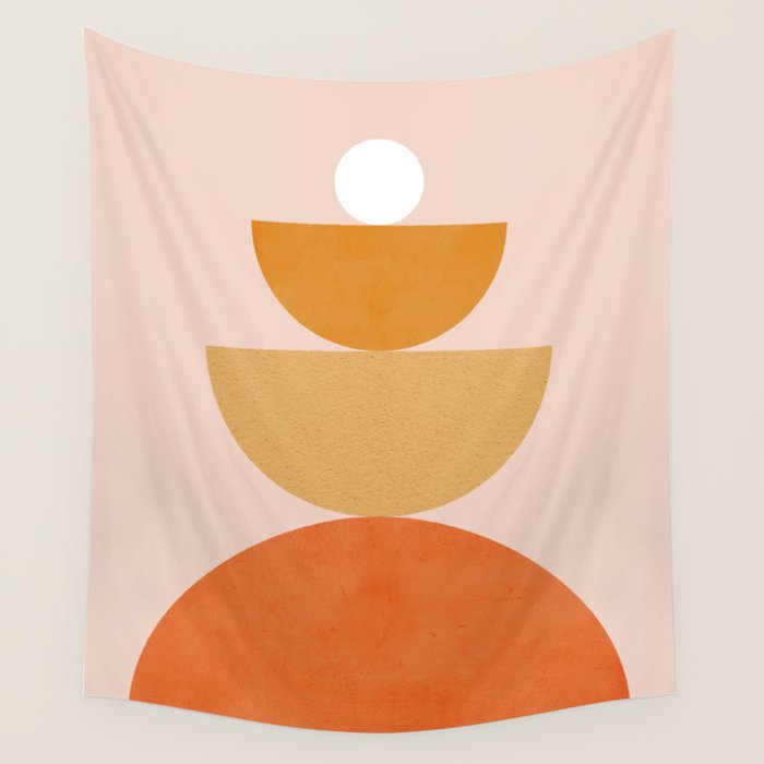 Abstraction Circles Balance Modern Minimalism 007 Wall Tapestry Gallery Image 1