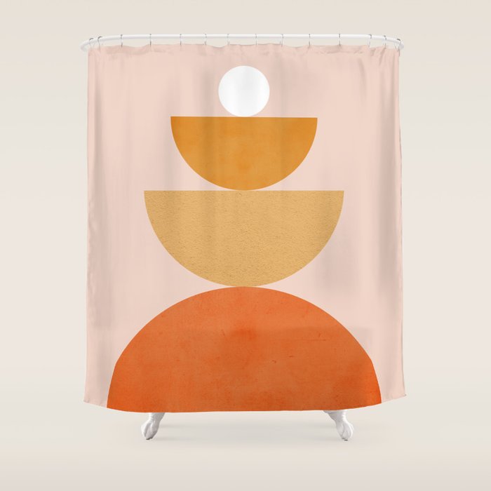 Abstraction Circles Balance Modern Minimalism 007 Shower Curtain Gallery Image 1