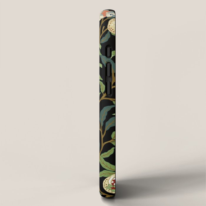 William Morris Enchanted Bird & Pomegranate Black Botanical iPhone Case Gallery Image 2