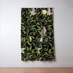 William Morris Enchanted Bird & Pomegranate Black Botanical Window Curtain Gallery Image 3