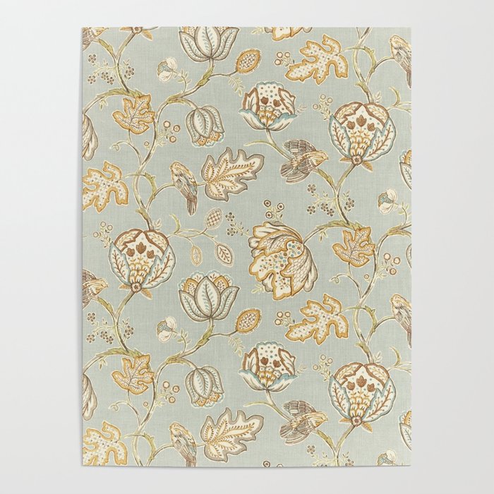 William Morris Vintage Theodosia Grey Pattern  Poster Gallery Image 1