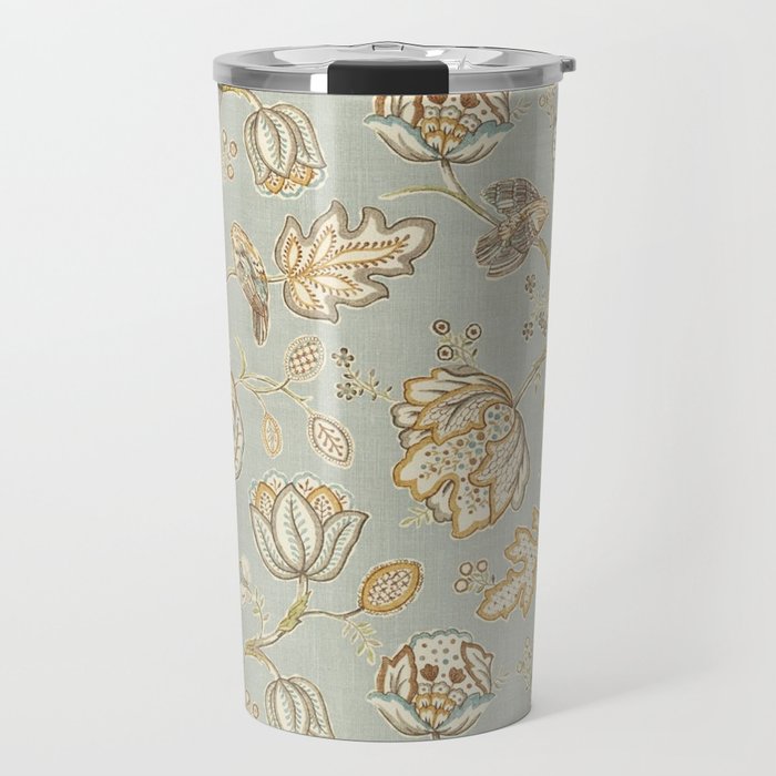 William Morris Vintage Theodosia Grey Pattern  Travel Mug Gallery Image 1