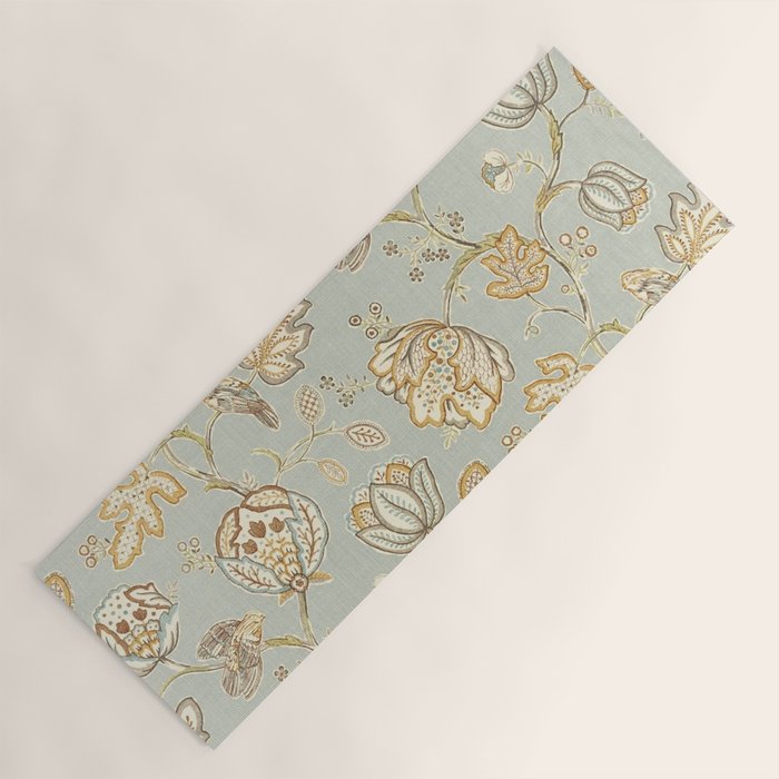 William Morris Vintage Theodosia Grey Pattern  Yoga Mat Gallery Image 1