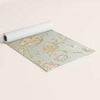 William Morris Vintage Theodosia Grey Pattern  Yoga Mat Gallery Image 2