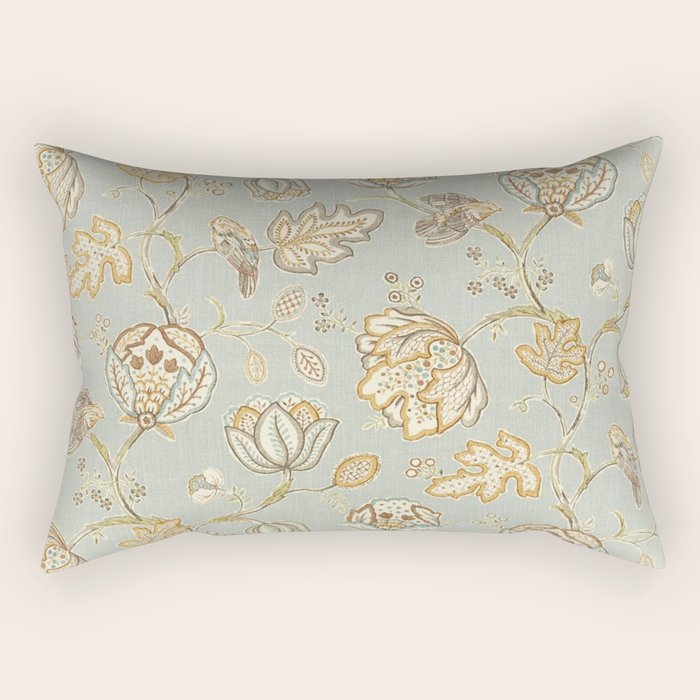 William Morris Vintage Theodosia Grey Pattern  Rectangular Pillow Gallery Image 2