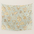 William Morris Vintage Theodosia Grey Pattern  Wall Tapestry Gallery Image 4