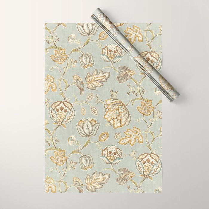 William Morris Vintage Theodosia Grey Pattern  Wrapping Paper Gallery Image 1