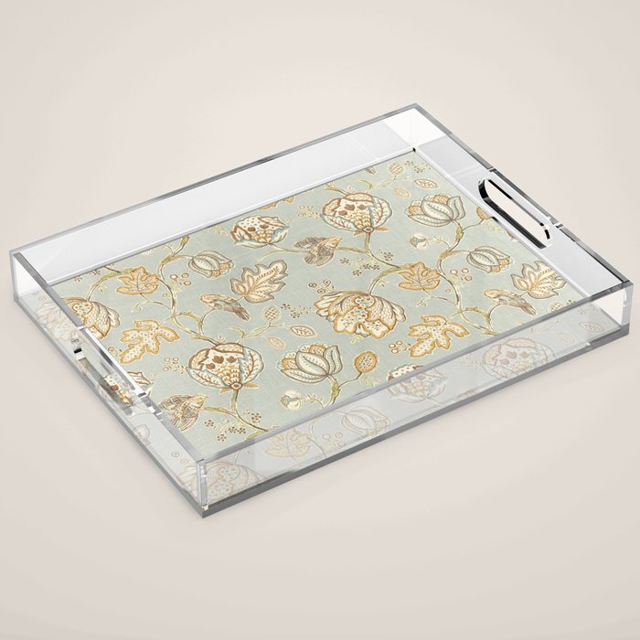 William Morris Vintage Theodosia Grey Pattern  Acrylic Tray Gallery Image 1