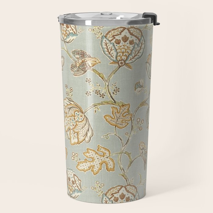 William Morris Vintage Theodosia Grey Pattern  Travel Mug Gallery Image 2