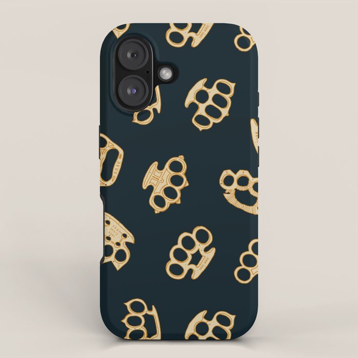 Brass Knuckles With Good Thoughts iPhone Case Gallery Image 1