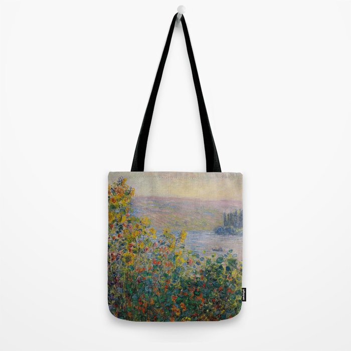 Flower Beds at Vetheuil by Claude Monet Tote Bag Gallery Image 2