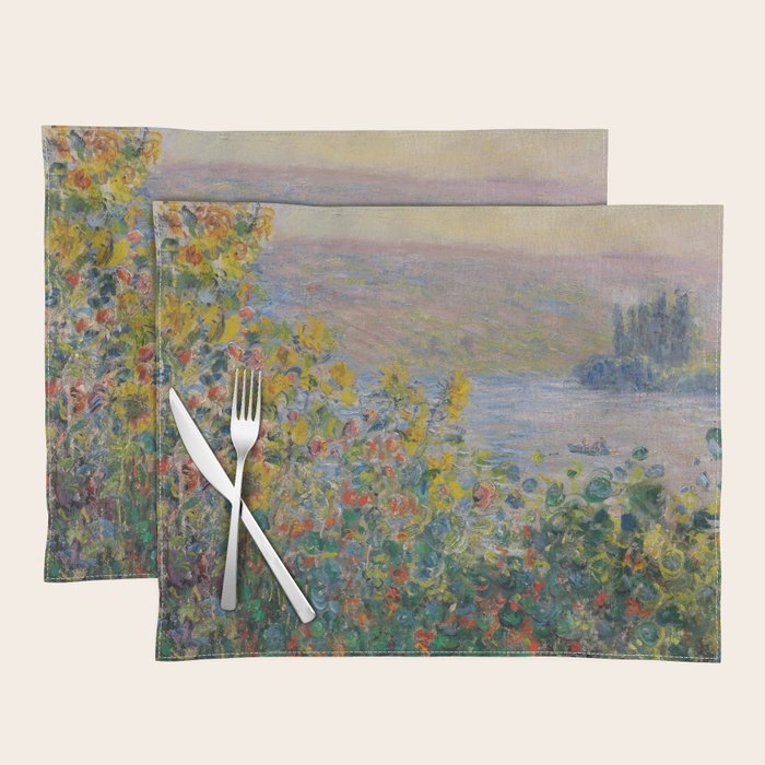 Flower Beds at Vetheuil by Claude Monet Placemat Gallery Image 1