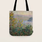 Flower Beds at Vetheuil by Claude Monet Tote Bag Gallery Image 1