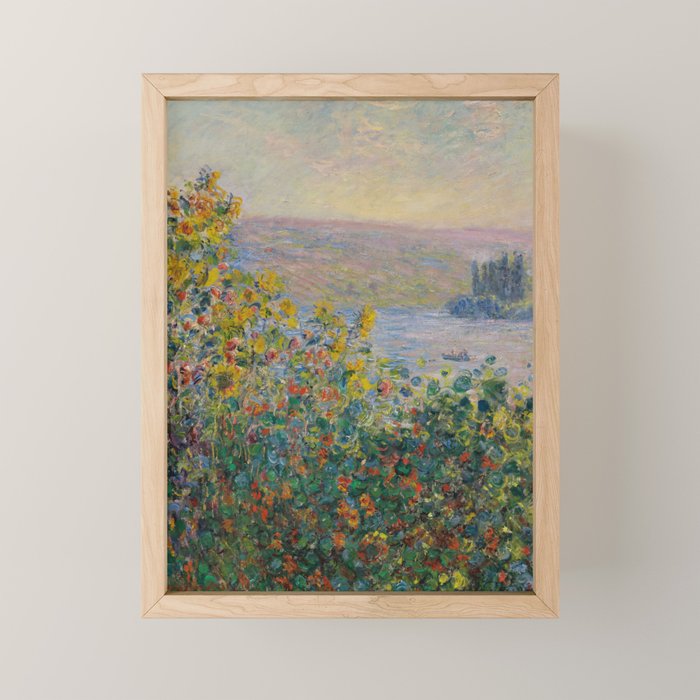 Flower Beds at Vetheuil by Claude Monet Mini Art Print Gallery Image 1
