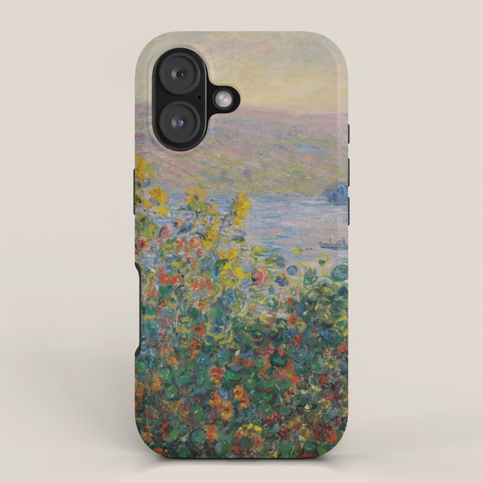 Flower Beds at Vetheuil by Claude Monet iPhone Case Gallery Image 1