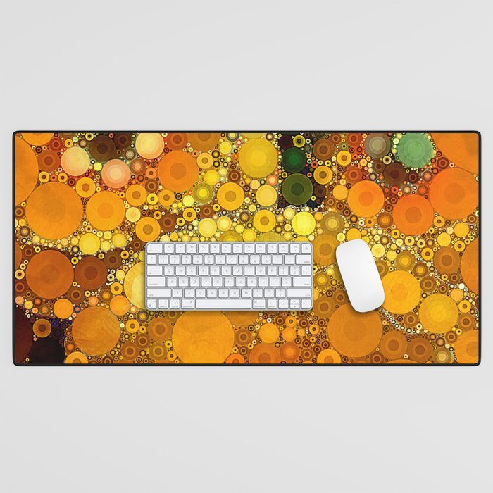 Sunset Poppies - abstract geometric pattern design Desk Mat Gallery Image 1