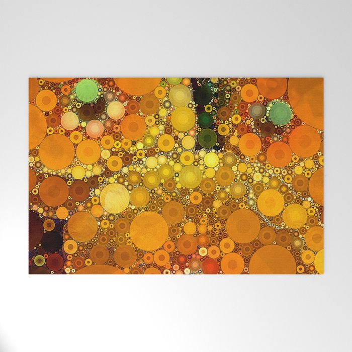 Sunset Poppies - abstract geometric pattern design Welcome Mat Gallery Image 1