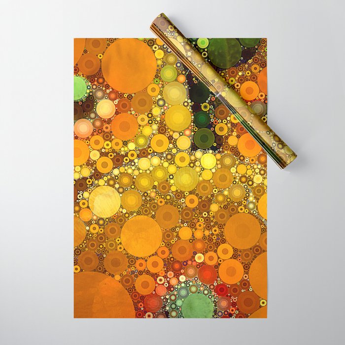 Sunset Poppies - abstract geometric pattern design Wrapping Paper Gallery Image 1