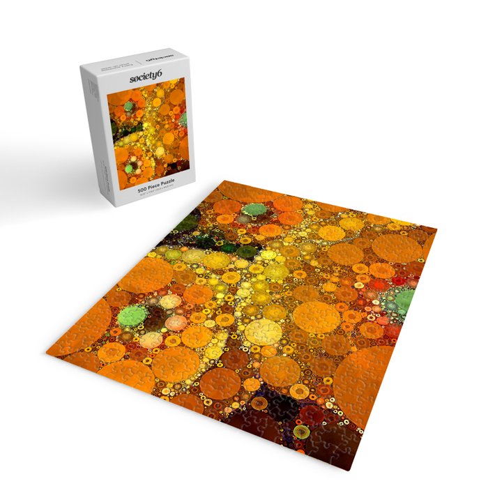 Sunset Poppies - abstract geometric pattern design Jigsaw Puzzle Gallery Image 2