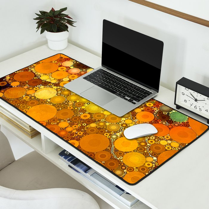 Sunset Poppies - abstract geometric pattern design Desk Mat Gallery Image 2