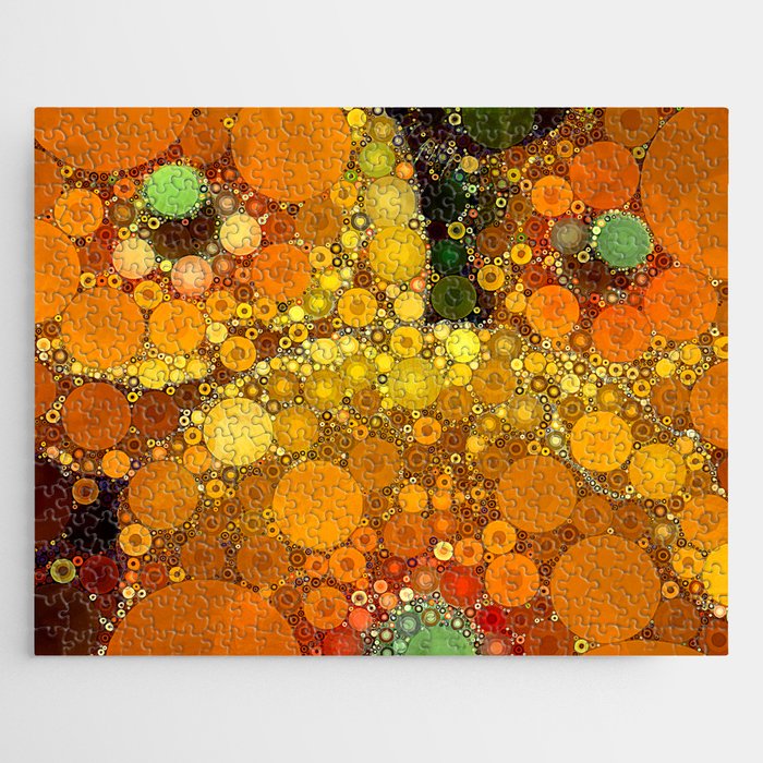 Sunset Poppies - abstract geometric pattern design Jigsaw Puzzle Gallery Image 1