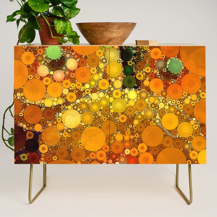 Sunset Poppies - abstract geometric pattern design Credenza Gallery Image 1