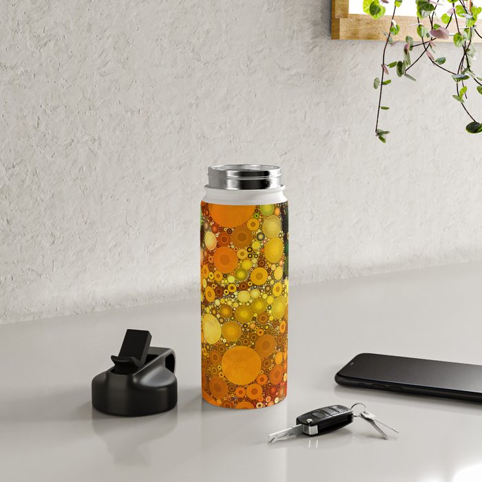 Sunset Poppies - abstract geometric pattern design Water Bottle Gallery Image 4