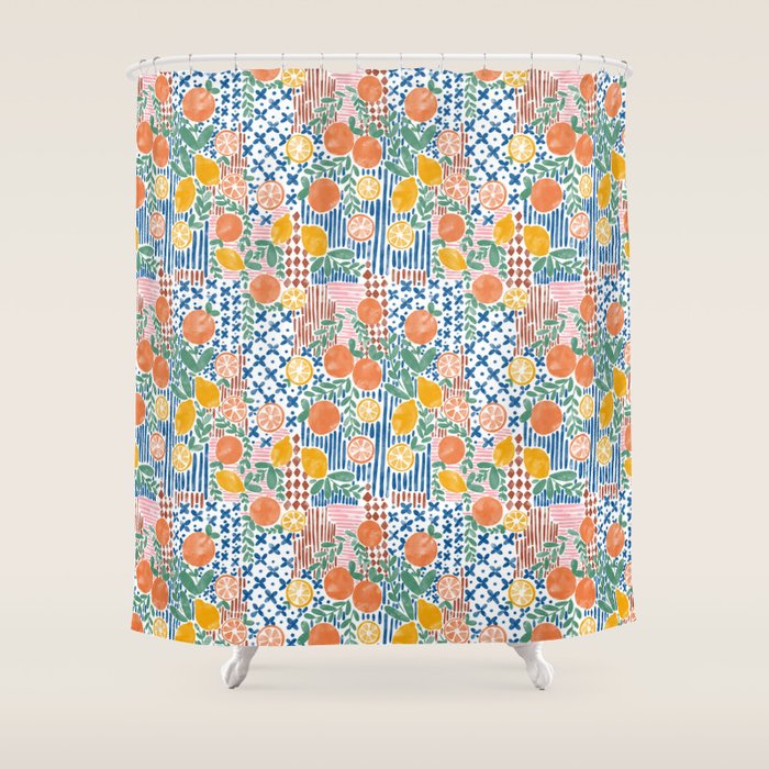 Mediterranean Fusion Citrus Shower Curtain Gallery Image 1