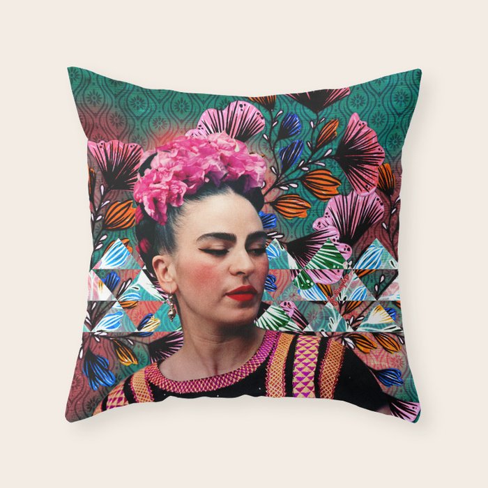 Flowery Frida Throw Pillow Gallery Image 6