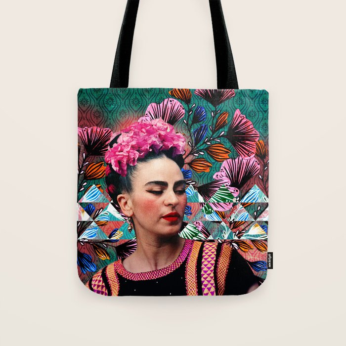 Flowery Frida Tote Bag Gallery Image 1
