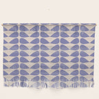 Mod Leaves Minimalist Abstract Pattern in Periwinkle Purple and Cream Wall Hanging Gallery Image 1