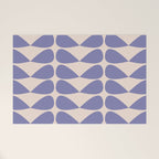 Mod Leaves Minimalist Abstract Pattern in Periwinkle Purple and Cream Welcome Mat Gallery Image 1