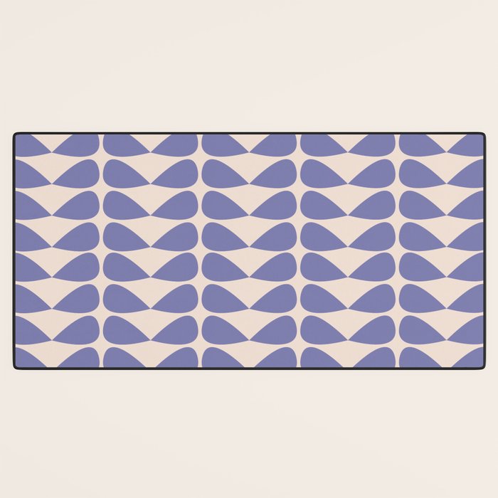 Mod Leaves Minimalist Abstract Pattern in Periwinkle Purple and Cream Desk Mat Gallery Image 3