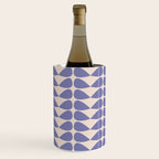 Mod Leaves Minimalist Abstract Pattern in Periwinkle Purple and Cream Wine Chiller Gallery Image 2
