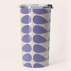 Mod Leaves Minimalist Abstract Pattern in Periwinkle Purple and Cream Travel Mug Gallery Image 2