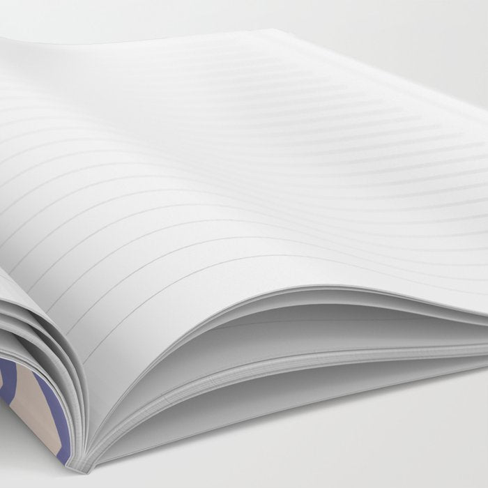Mod Leaves Minimalist Abstract Pattern in Periwinkle Purple and Cream Notebook Gallery Image 2