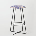 Mod Leaves Minimalist Abstract Pattern in Periwinkle Purple and Cream Stool Gallery Image 1