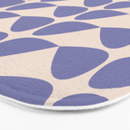 Mod Leaves Minimalist Abstract Pattern in Periwinkle Purple and Cream Bath Mat Gallery Image 3
