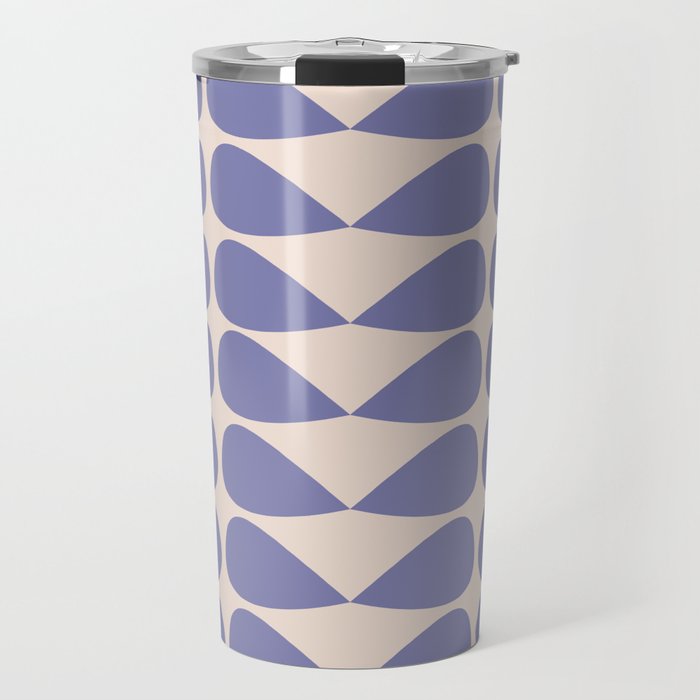Mod Leaves Minimalist Abstract Pattern in Periwinkle Purple and Cream Travel Mug Gallery Image 1
