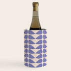 Mod Leaves Minimalist Abstract Pattern in Periwinkle Purple and Cream Wine Chiller Gallery Image 1