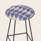 Mod Leaves Minimalist Abstract Pattern in Periwinkle Purple and Cream Stool Gallery Image 2