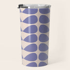 Mod Leaves Minimalist Abstract Pattern in Periwinkle Purple and Cream Travel Mug Gallery Image 3