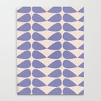 Mod Leaves Minimalist Abstract Pattern in Periwinkle Purple and Cream Notebook Gallery Image 4