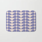 Mod Leaves Minimalist Abstract Pattern in Periwinkle Purple and Cream Bath Mat Gallery Image 1