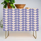 Mod Leaves Minimalist Abstract Pattern in Periwinkle Purple and Cream Credenza Gallery Image 1