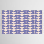 Mod Leaves Minimalist Abstract Pattern in Periwinkle Purple and Cream Tablecloth Gallery Image 2