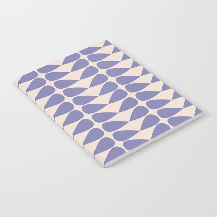 Mod Leaves Minimalist Abstract Pattern in Periwinkle Purple and Cream Notebook Gallery Image 2