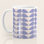 Mod Leaves Minimalist Abstract Pattern in Periwinkle Purple and Cream Coffee Mug Gallery Image 3